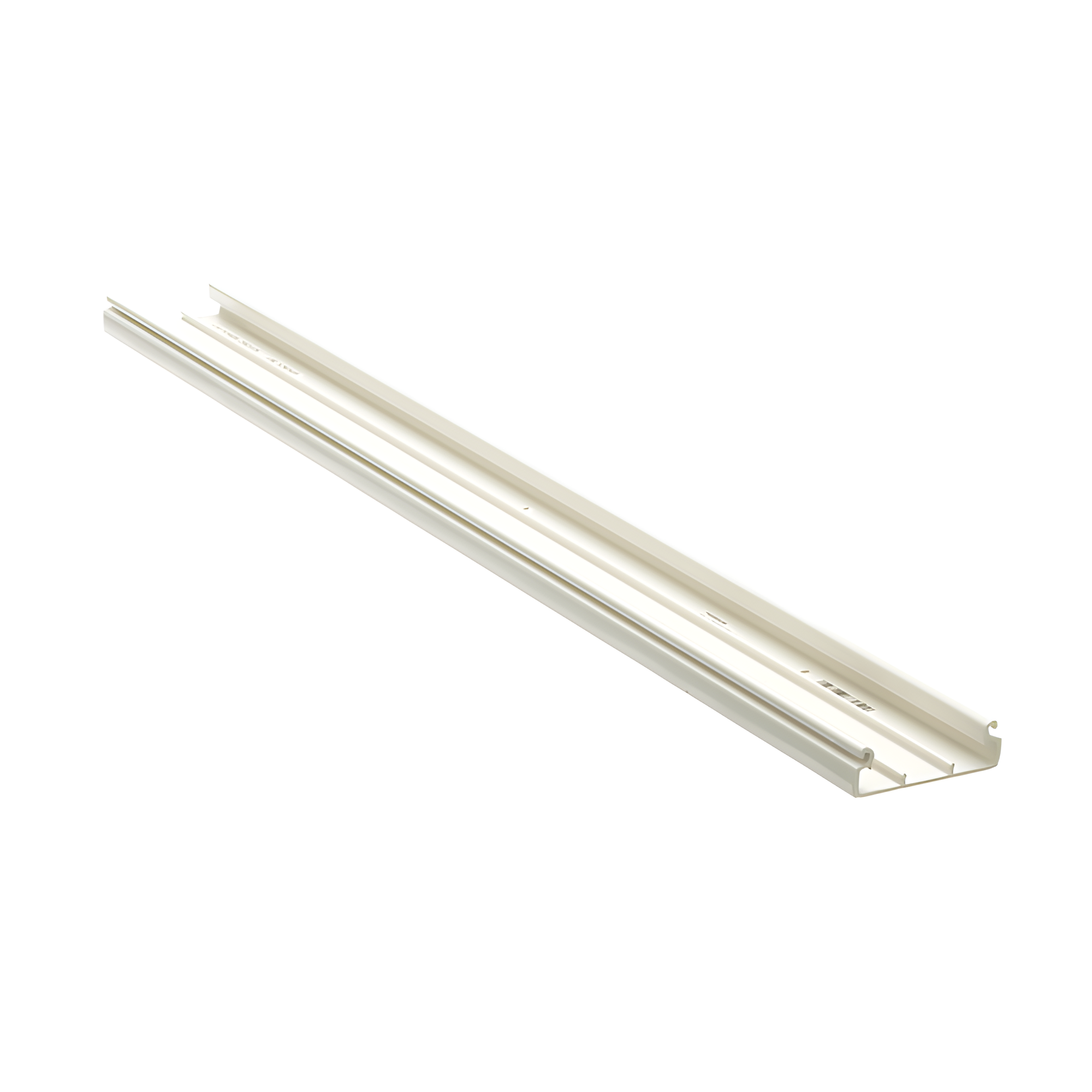Base para canaleta T-45, de PVC rígido, con orificios perforados para montaje, 60.3 x 18.5 x 2400 mm, Color Blanco