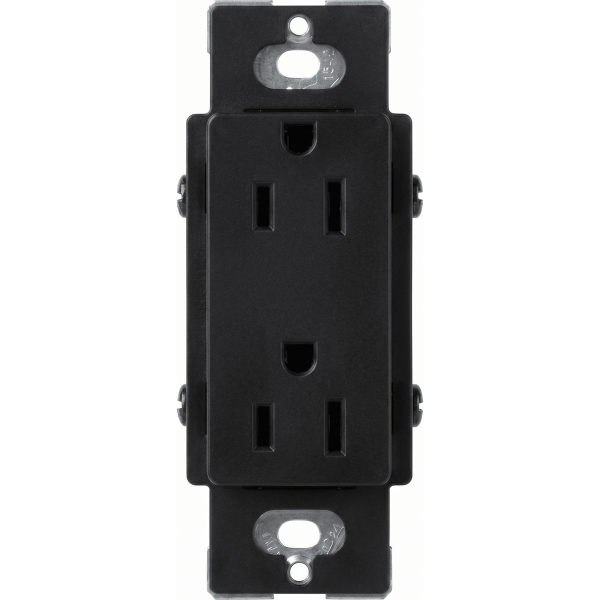 Tomacorriente, receptaculo convencional 120V, 15A, color negro.