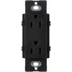Tomacorriente, receptaculo convencional 120V, 15A, color negro.