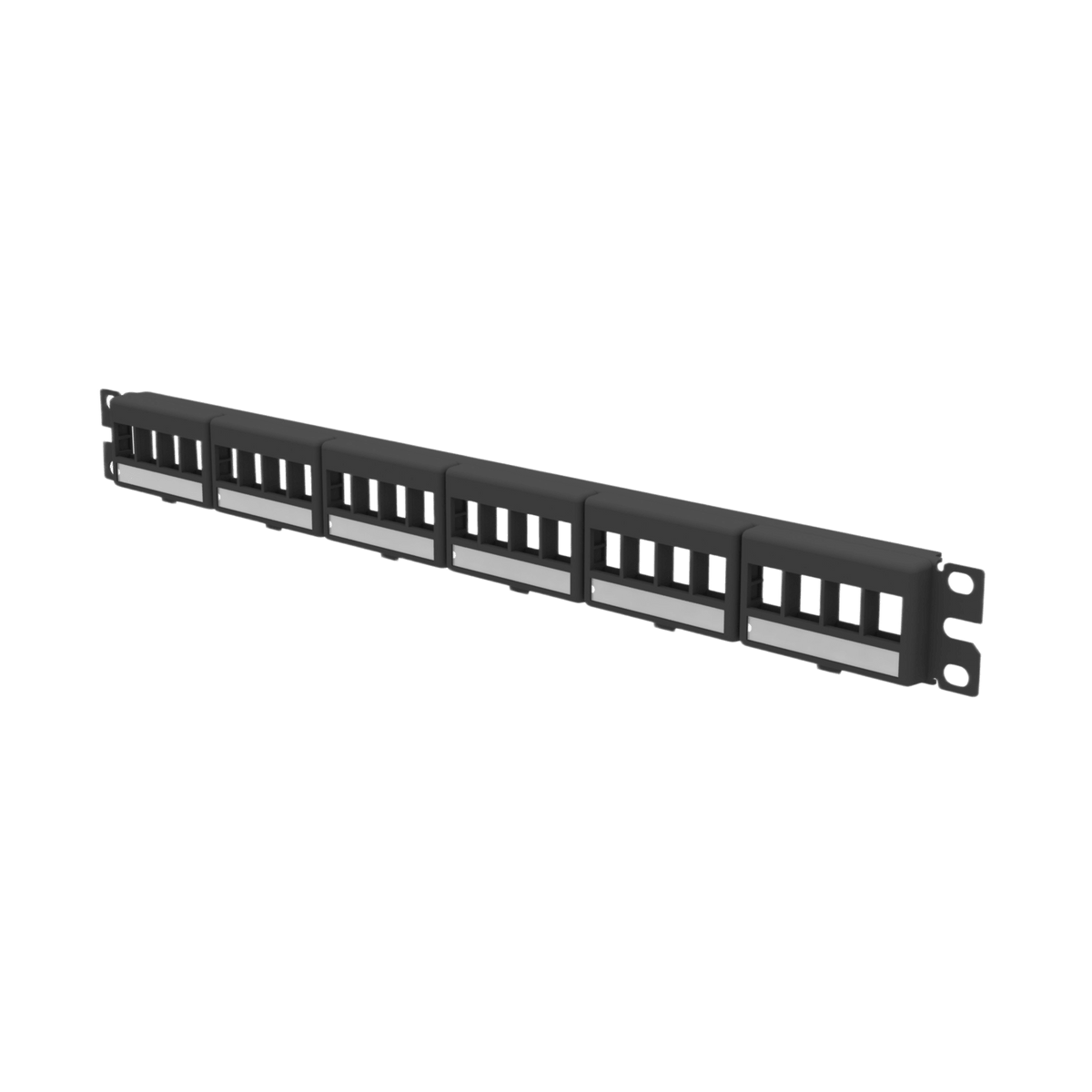 Panel de Parcheo Modular Keystone (Sin Conectores) con Placas de Acceso Frontal, de 24 Puertos, Espacio Para Identificación con Etiqueta Adhesiva, 1UR