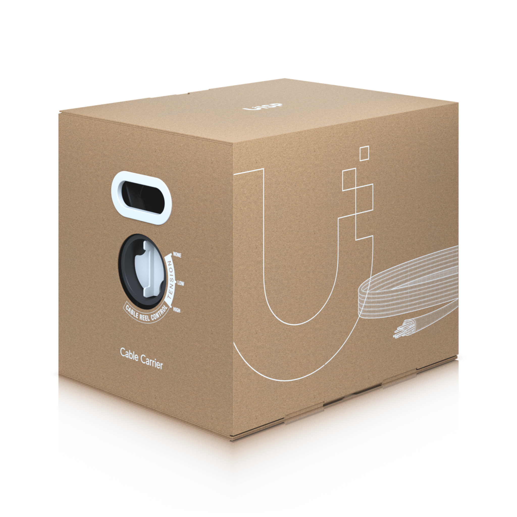 UISP Cable Carrier - Bobina de 305 Metros (1000 Pies) de Cable Ethernet de Grado Industrial con Protección Contra Daños Ambientales y Descargas Electrostáticas Color Negro