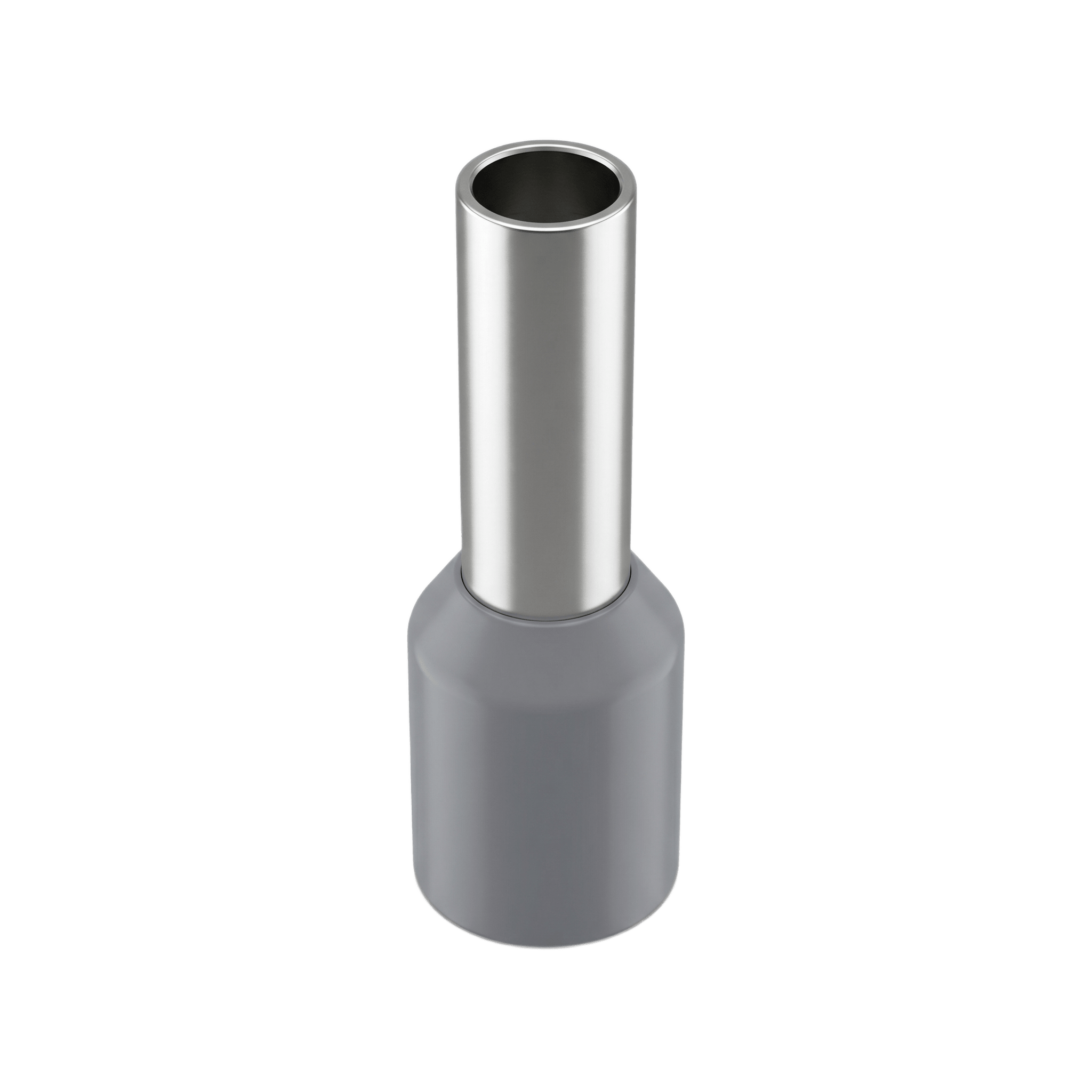 Conector Ferrule | 12AWG  | 4mm²  | Conductor Latón Estañado | Aislamiento PVC Gris | 25 Piezas por Bolsa