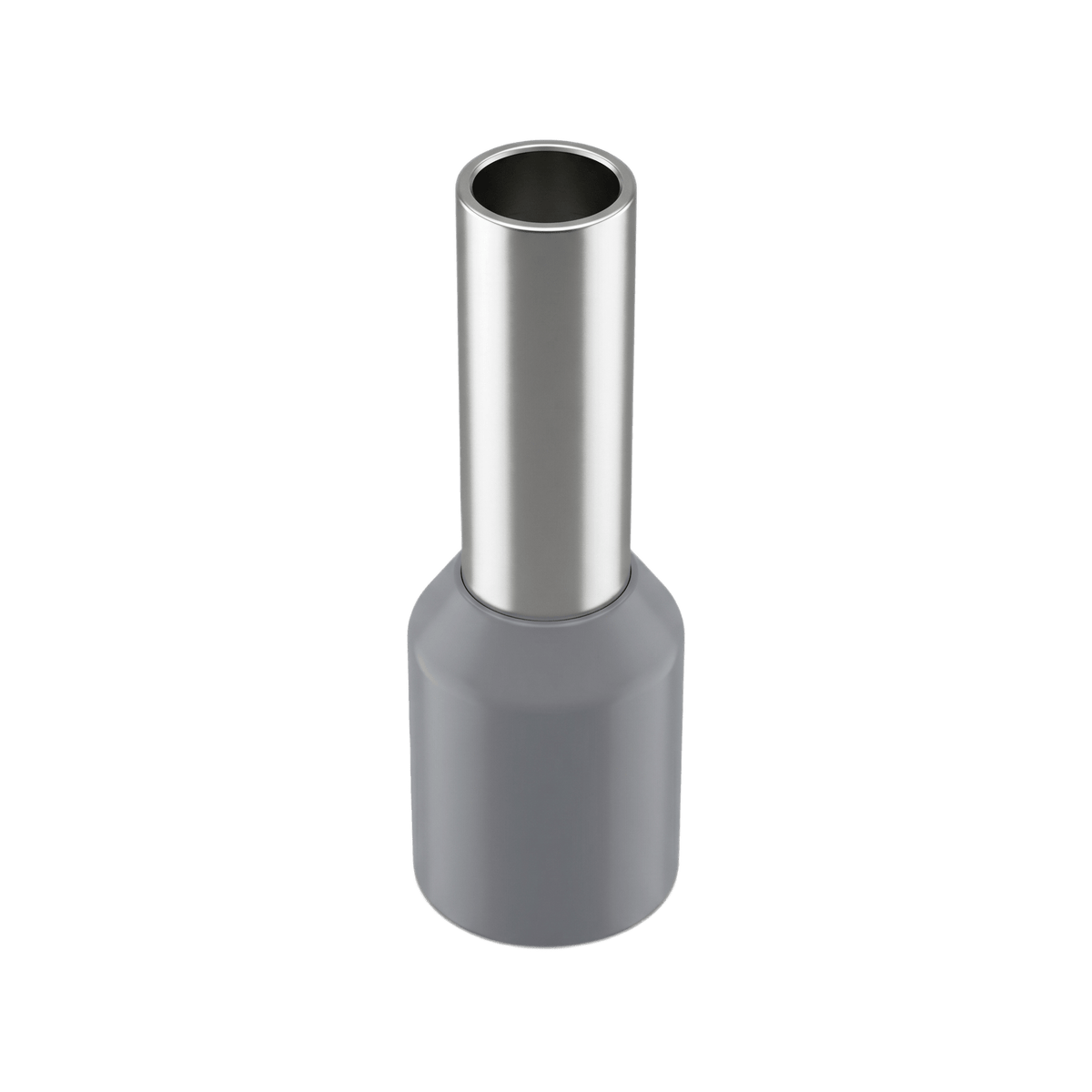 Conector Ferrule | 12AWG  | 4mm²  | Conductor Latón Estañado | Aislamiento PVC Gris | 25 Piezas por Bolsa
