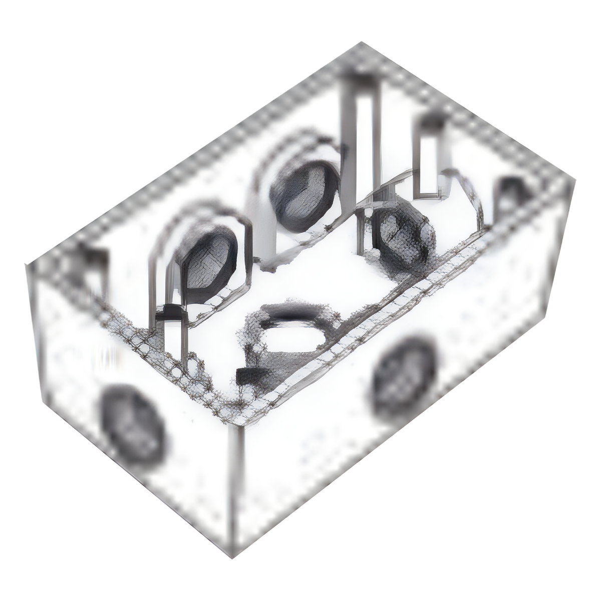Caja Condulet FS de 1/2" (12.7 mm) con seis bocas a prueba de intemperie.