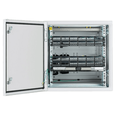 Gabinete Industrial Preconfigurado de Montaje en Pared, Fabricado en Acero Bajo en Carbono, Protección NEMA 4/4X/12 IP66, de 12 UR, Color Gris