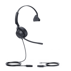 Diadema Analógica Alámbrica YHS36 E2 Mono de Yealink Over-the-Head con Micrófono Antiruido Conexión QD a RJ9 y Protección Auditiva ActiveProtection