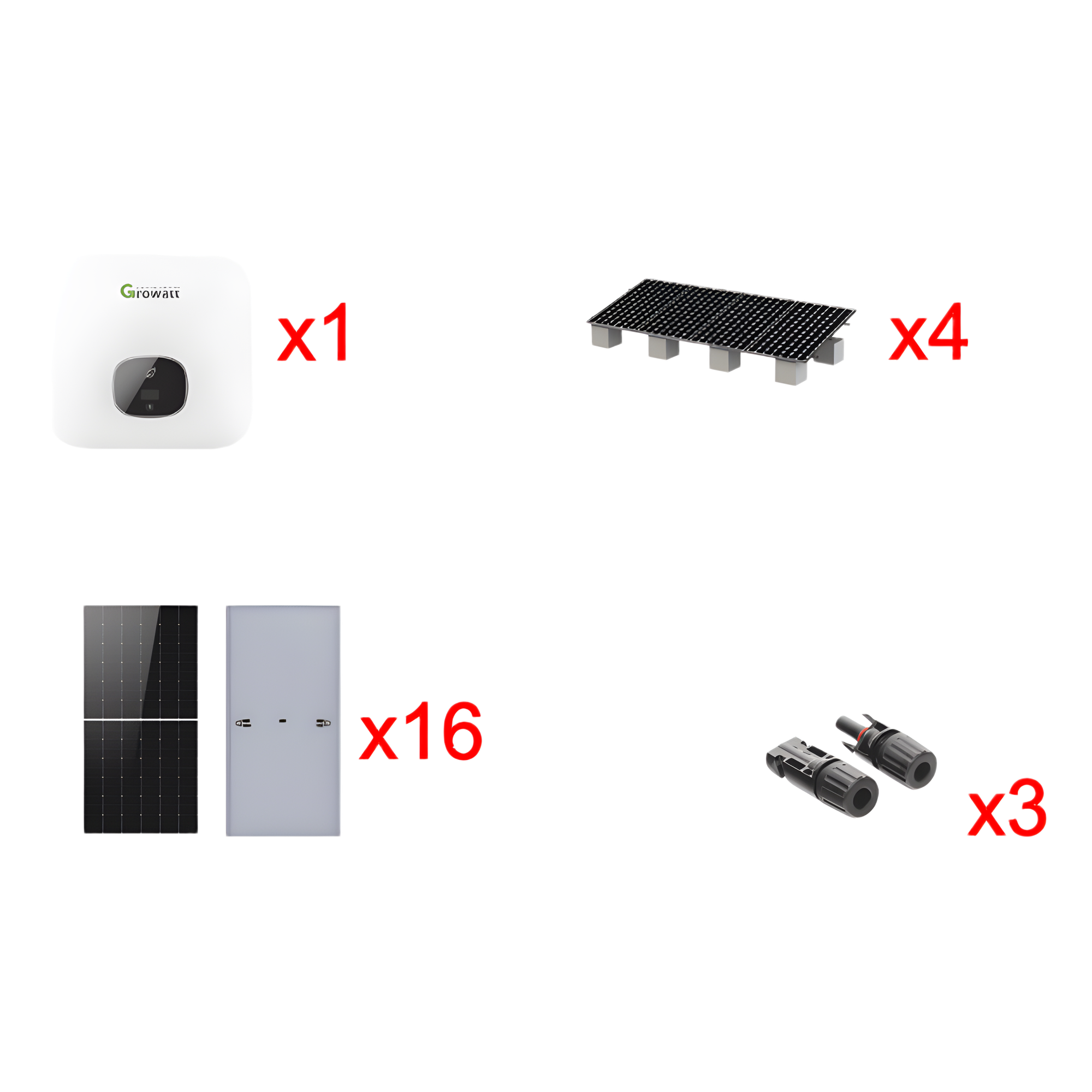 Kit Solar Interconexion  / 10kW  220Vca / Inversor GROWATT / Montaje Incluido