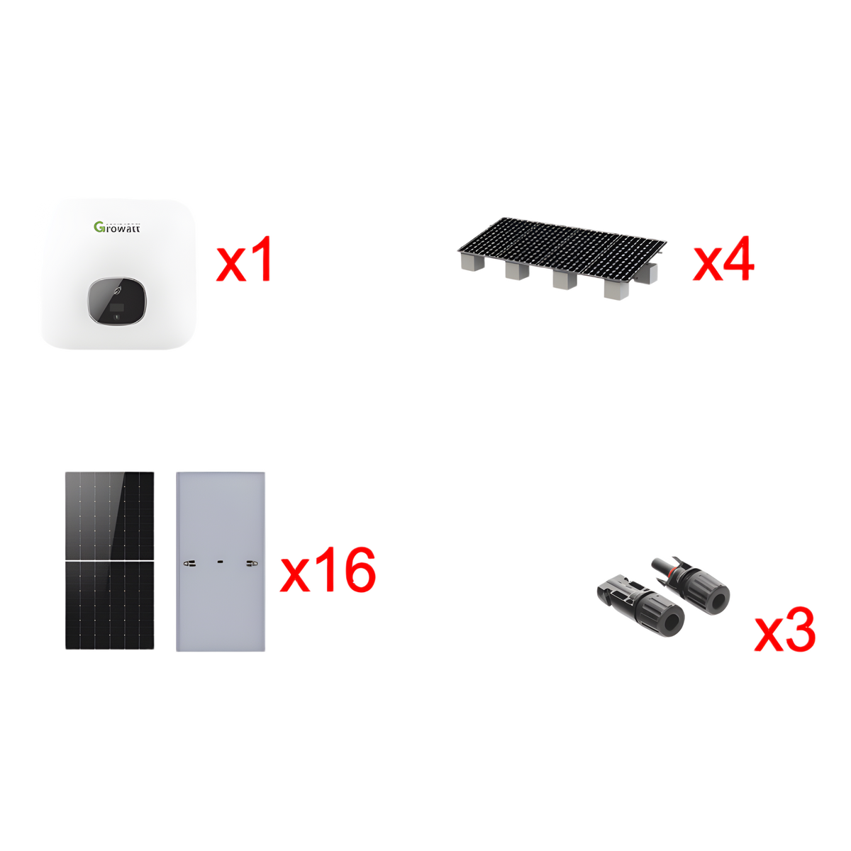 Kit Solar Interconexion  / 10kW  220Vca / Inversor GROWATT / Montaje Incluido
