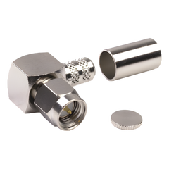 Conector SMA Macho en A/R de Anillo Pegable para Cable RG-8/X, LMR-240, 9258, Niquel/Oro/Teflón.