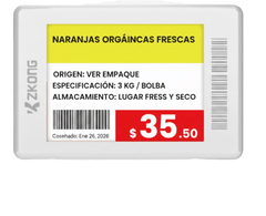 Etiqueta Electrónica de Estantería ESL 1.8 Pulgadas / Pantalla EPD a Color 224x168 píxeles / 4 Colores (Negro, Blanco, Rojo, Amarillo) / Batería 5 Años / Bluetooth LE 5.1 / Gestión en la Nube / NFC / CE ROHS FCC