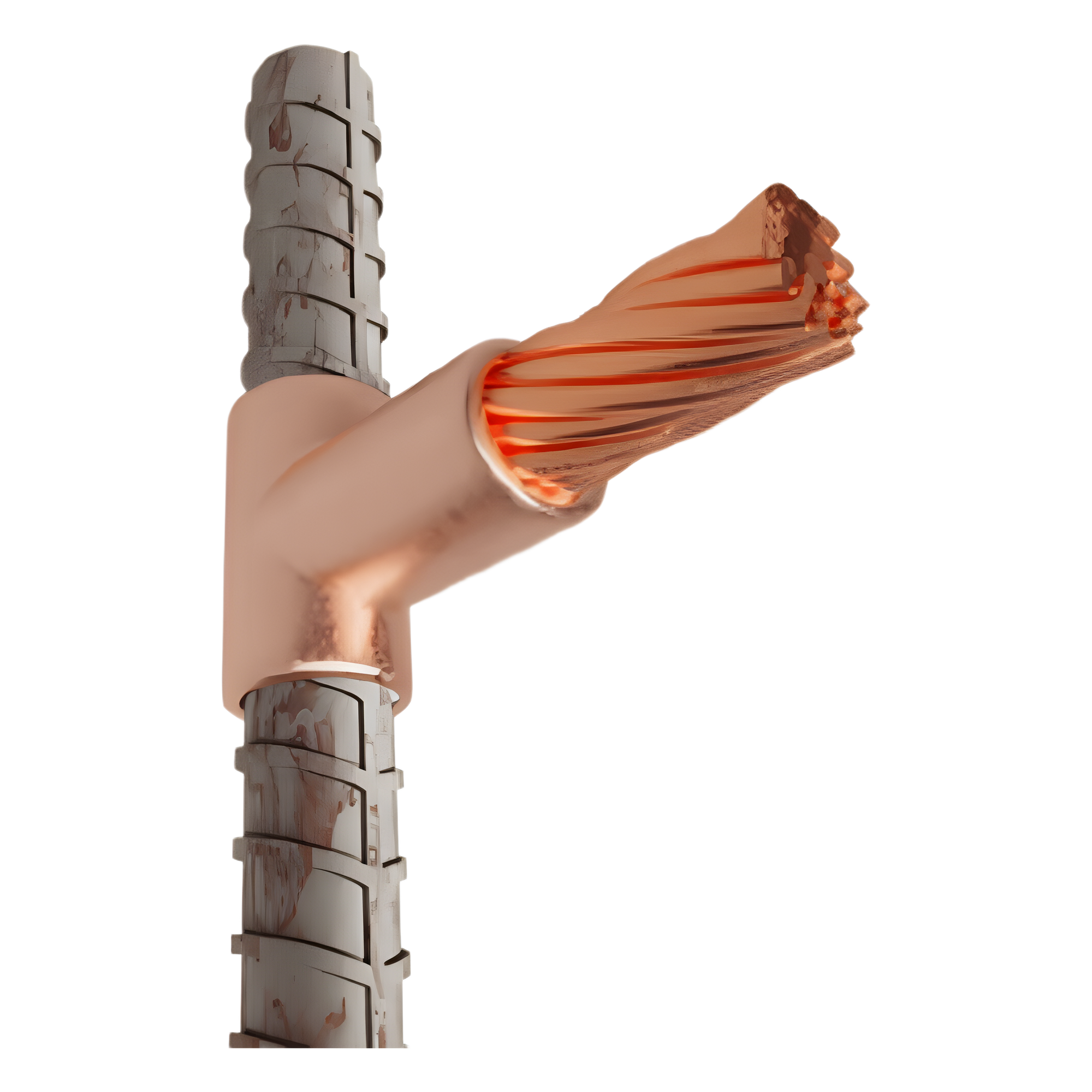 Molde para Soldadura exotemica para cable Horizontal cal. 4/0 a Varilla Corrugada Vertical de 1/2