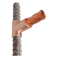 Molde para Soldadura exotemica para cable Horizontal cal. 4/0 a Varilla Corrugada Vertical de 1/2