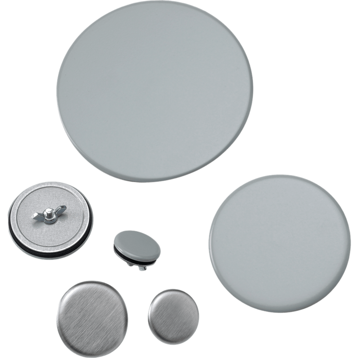 Sello de Orificio (Hol-Sealer) / 64 mm (2.5 in) Diametro / Acero Dulce Gris ANSI 61 / Recubierto en Polvo / 16ga