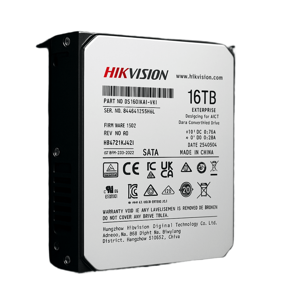 Disco Duro Empresarial / 16 TB / 7200 RPM / Interfaz SATA 6 Gb/s / Búfer de 512 MB / Diseñado para Operación 24/7 / Transferencia de 550 TB por Año