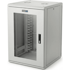 Gabinete Rackeable / 18 Unidades / 19 Pulgadas / Puerta de Cristal / Capacidad de Carga 750 Kg / Dimensiones 600x605x930 mm (23.6x23.8x36.6 in)
