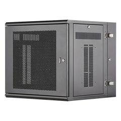 Gabinete PanZone de Montaje en Pared, de 19in, Puerta Ventilada, 12 UR, 635mm de Profundidad, Color Negro