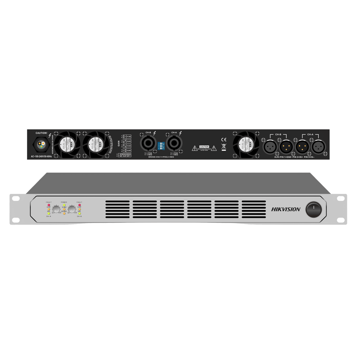 Amplificador de Potencia Profesional  / 250W 2-Zonas / Clase D / Eficiencia 90% / Modos Estéreo y Puente / PFC de Banda Ancha / Protección Integral / 1U Compacto