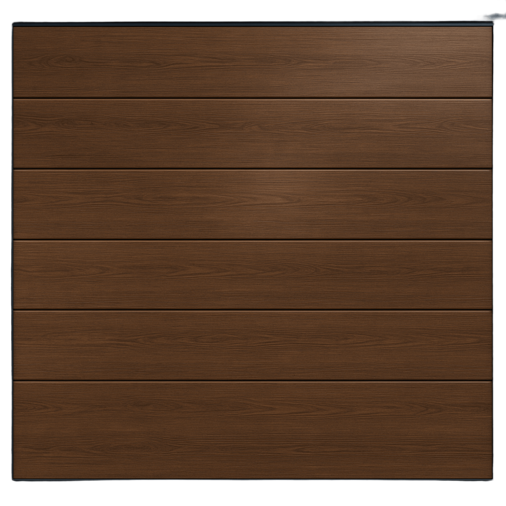 Seccion para puerta de Garage / Lisa / Linea Central / Panel de 21" / Color Cafe Oscuro / 16 pies Ancho / Estilo Americana.