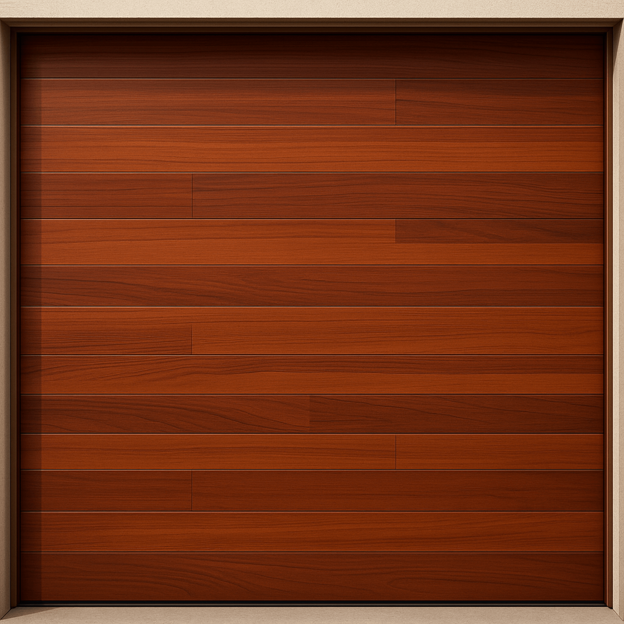 Puerta de Garage de Alta Calidad / Estilo Americano / Acabado Laminado PREMIUM / Color Madera Clara / 12x9 Pies.