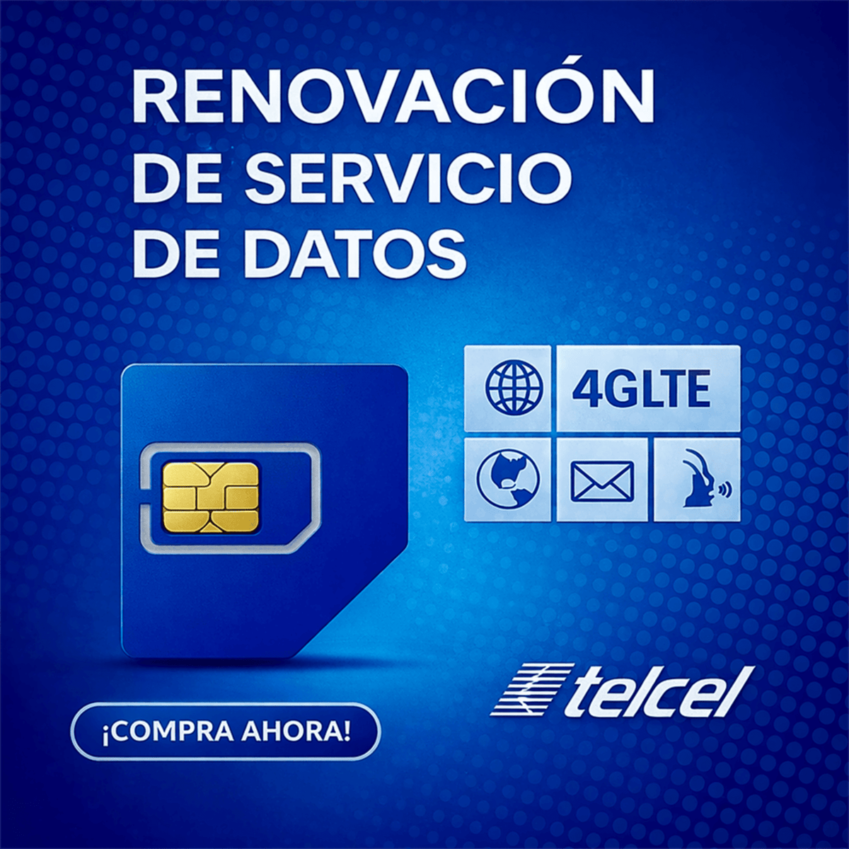 Renovación de plan anual de servicio de 6GB para SIM TELCEL