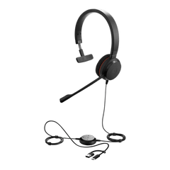 Jabra Evolve 20 Mono con Conexión USB C/A, Micrófono con Cancelación de Ruido de Ultima Generación, Configuración Plug and Play, Certificación Microsoft Teams (4993-823-169)