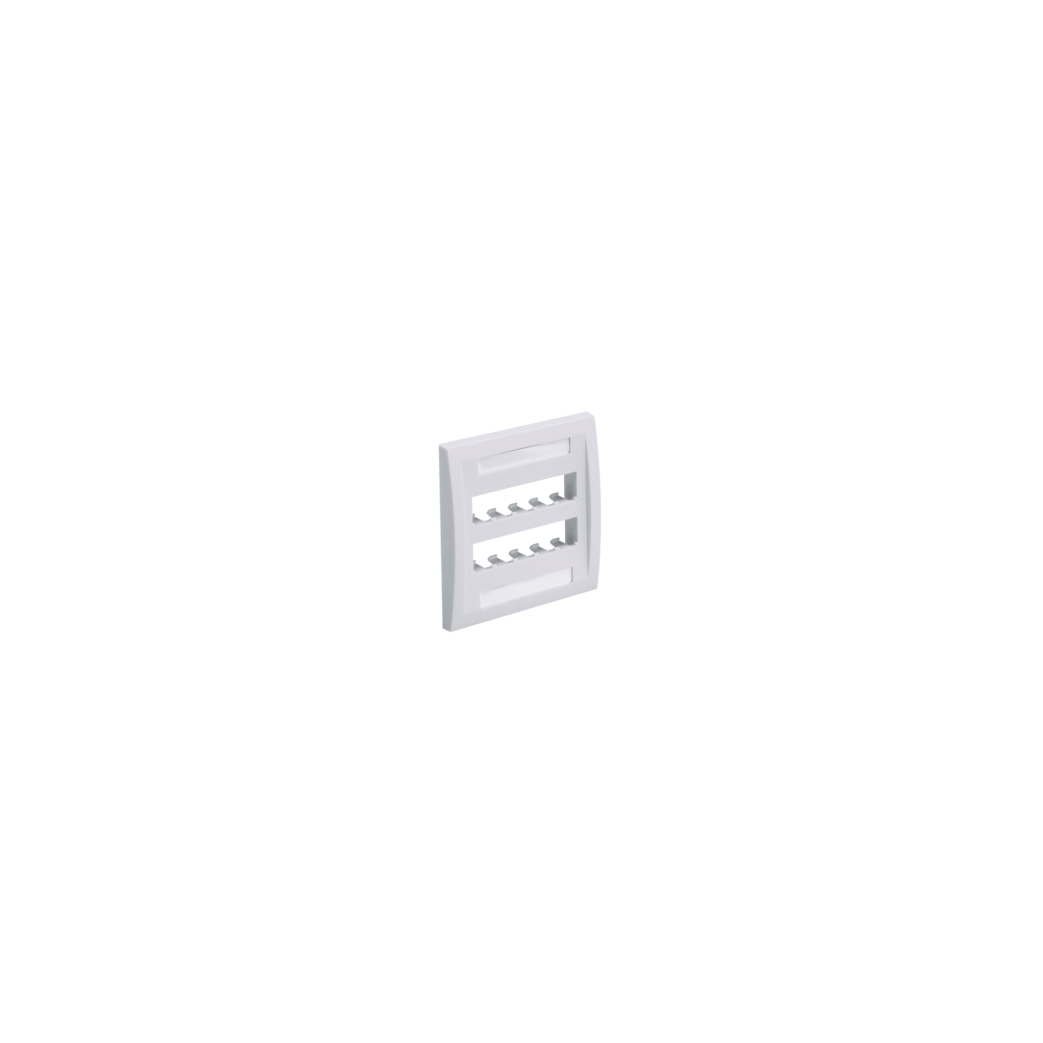 Placa de Pared Vertical Ejecutiva, Salida Para 10 Puertos Mini-Com, Con Espacios Para Etiquetas, Color Blanco Mate