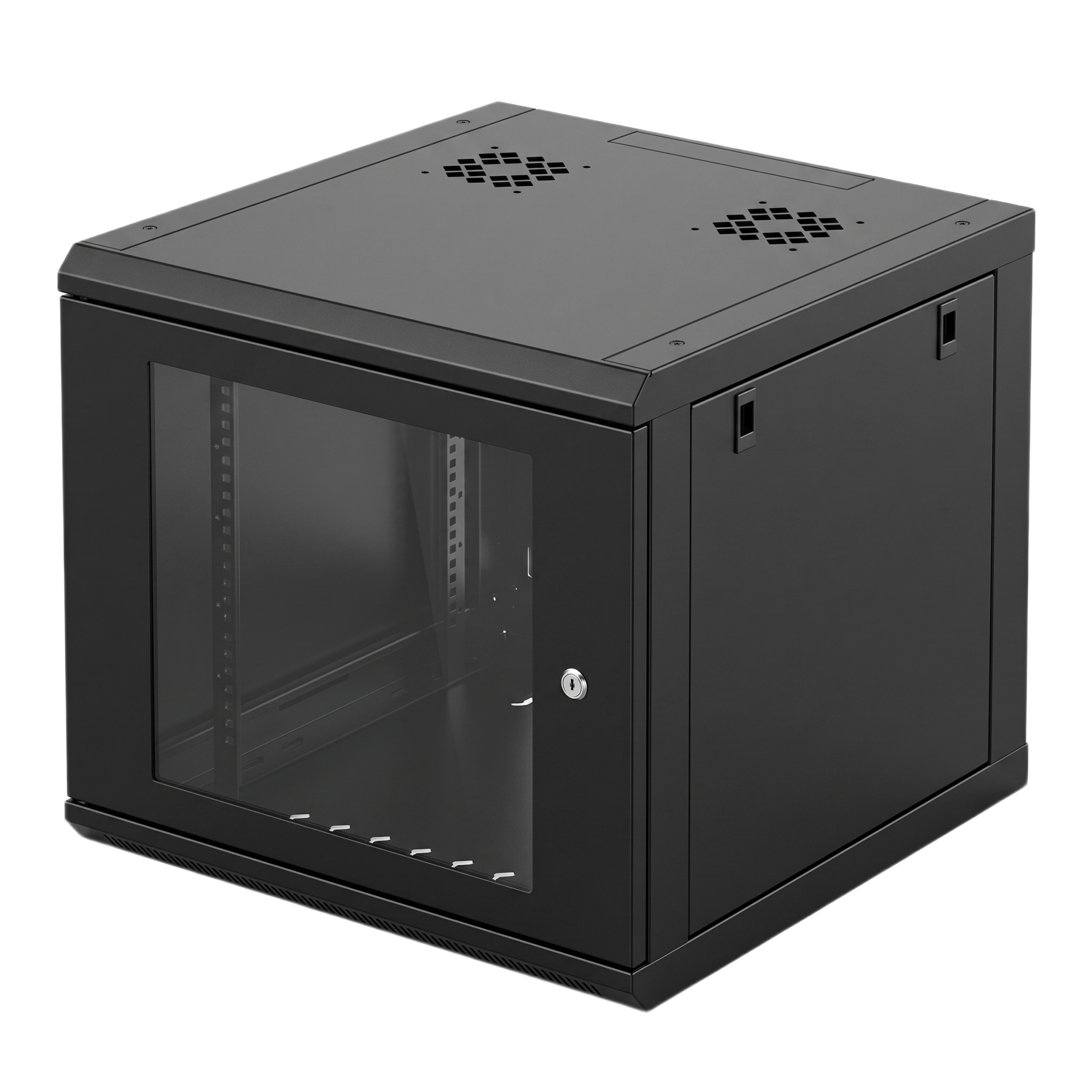 Gabinete de Pared con Puerta de Cristal Templado, 635mm de Profundidad, 6U Rack de 19 in, Acero Reforzado