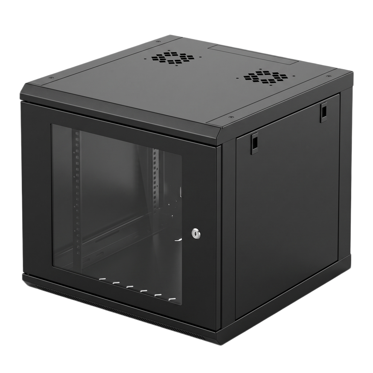 Gabinete de Pared con Puerta de Cristal Templado, 635mm de Profundidad, 6U Rack de 19 in, Acero Reforzado