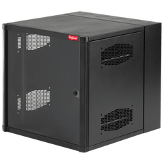 Gabinete AccessPlus de 12 UR Montaje en Pared de 19in, Rieles Numerados y Roscados #10-32, Puerta con Ventana de Seguridad, 600 mm de Ancho, 762 mm de Profundidad, 12 UR, Color Negro