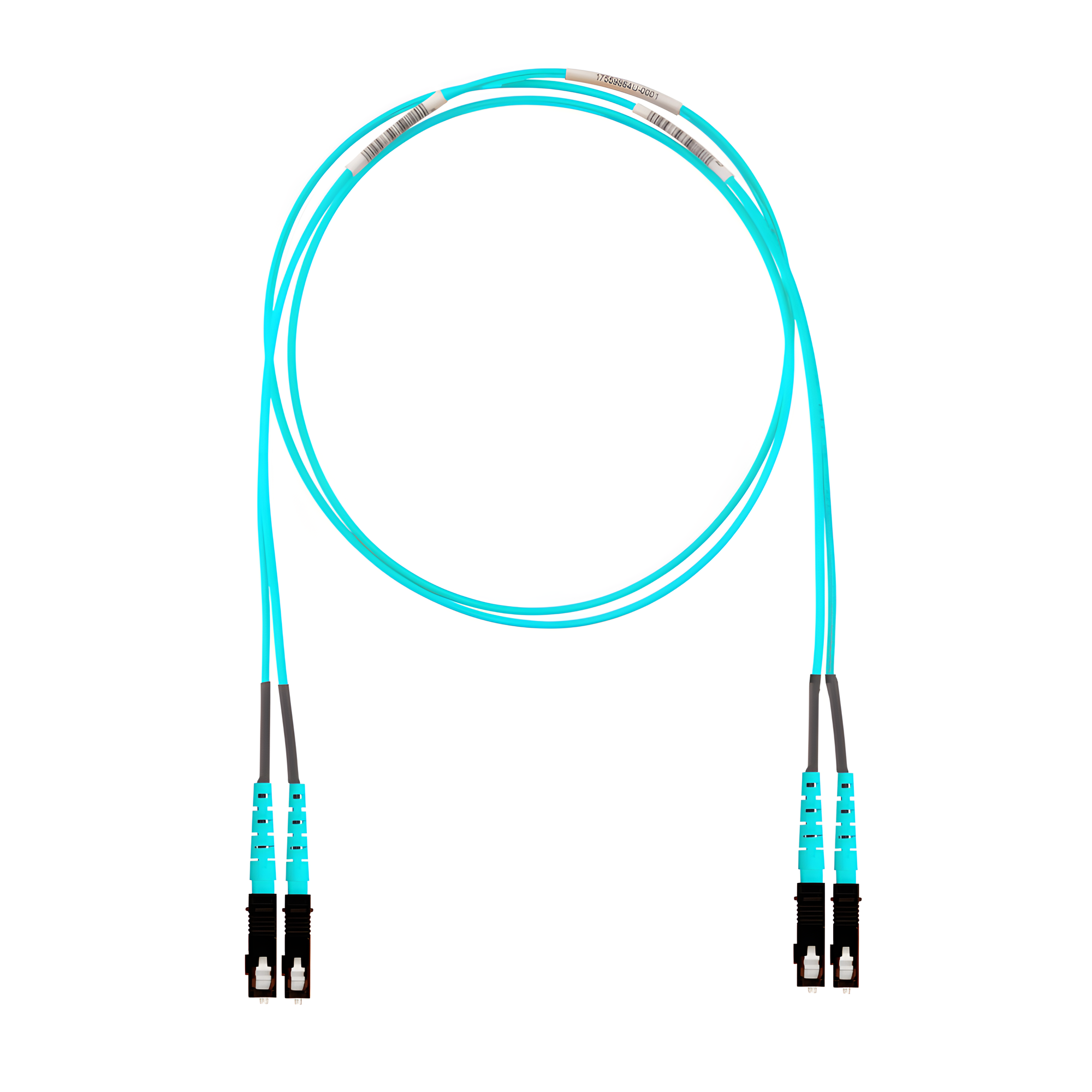 Jumper de Fibra Óptica Multimodo 50/125 OM4, SC-SC Duplex, OFNR (Riser), Color Aqua, 3 Metros (9.84 Pies)