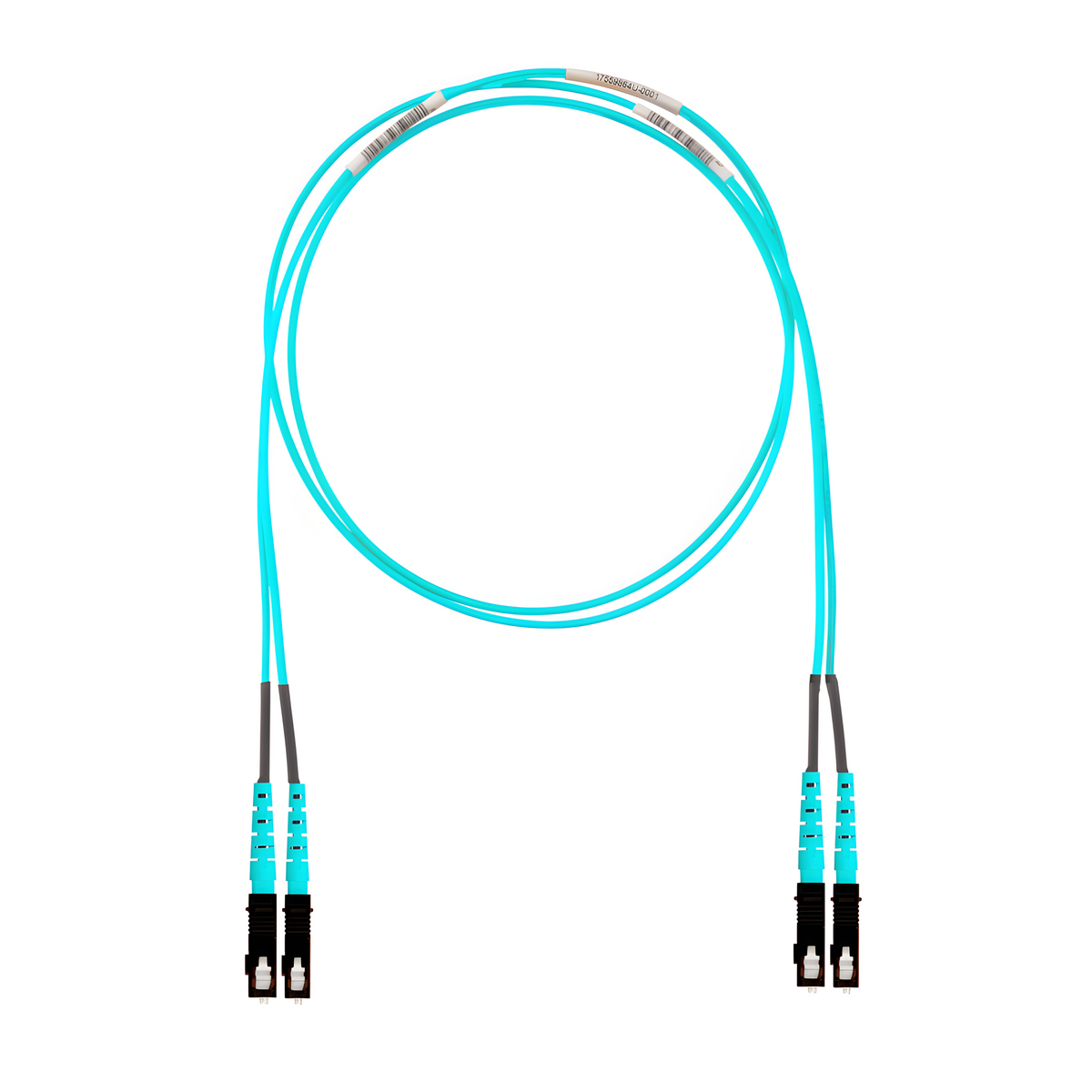 Jumper de Fibra Óptica Multimodo 50/125 OM4, SC-SC Duplex, OFNR (Riser), Color Aqua, 3 Metros (9.84 Pies)