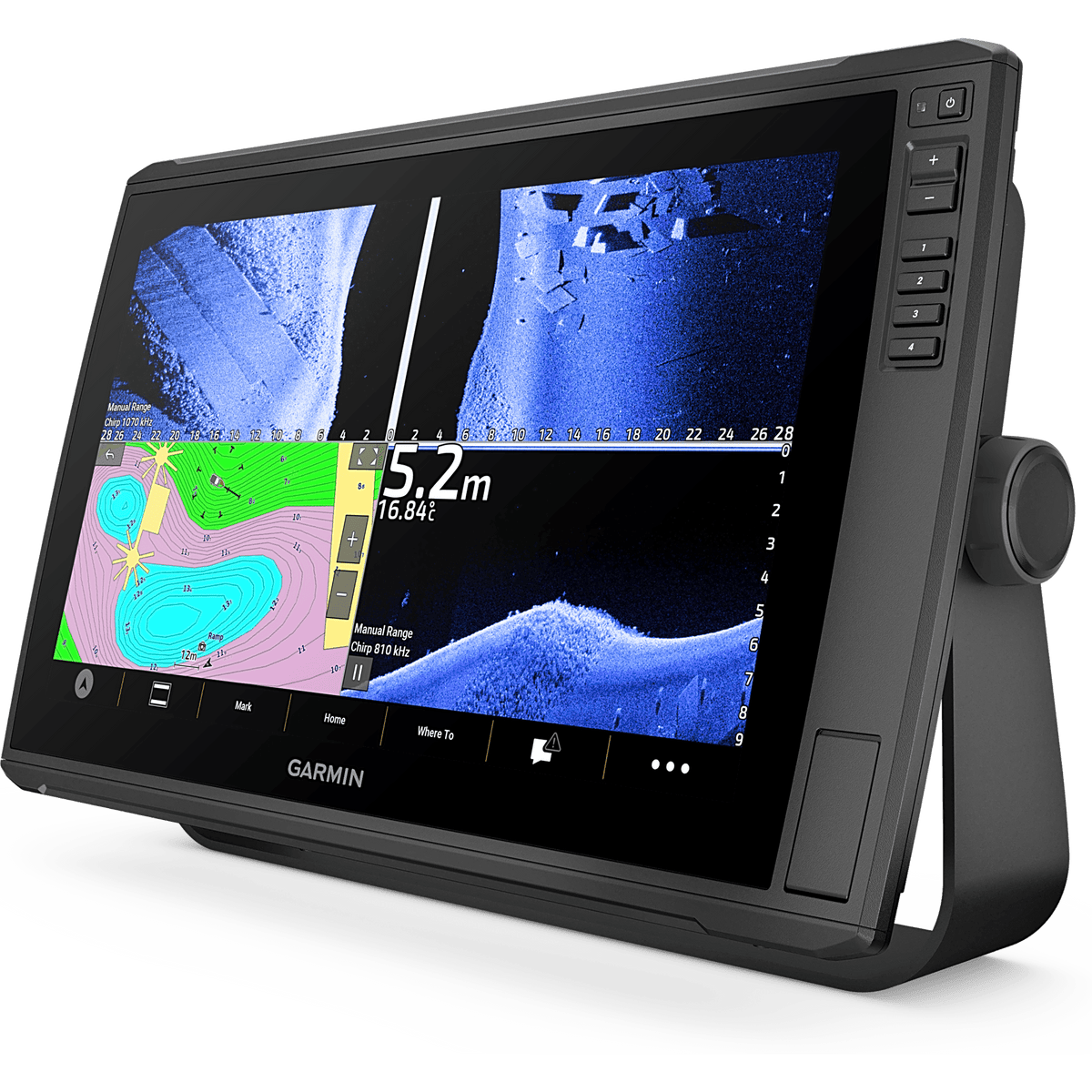 Plotter de Navegación Marino ECHOMAP™ Ultra 2 de 16 / GPS Multibanda y Multiconstelación / Sonda Integrada CHIRP, ClearVü y SideVü / IPX7 / NMEA 2000 y 0183 / Wi-Fi y Bluetooth / Garmin