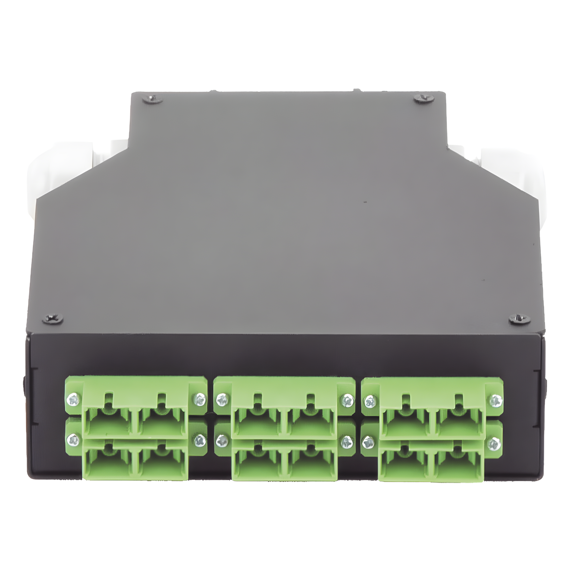 Distribuidor de Fibra Óptica para Riel Din, 6 Acopladores SC/APC Duplex Monomodo con Charola de Empalme
