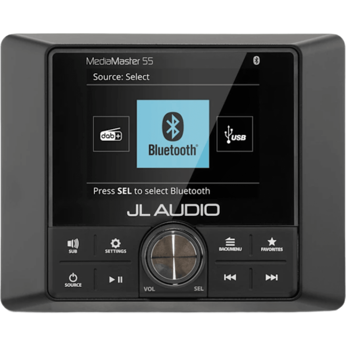 Reproductor Multimedia Estéreo Náutico / Resistente a la Intemperie IP67 / Pantalla LCD TFT Color 2.8 in (71 mm) / Resolución 320 x 240 / Bluetooth / DAB+ / Multi-Zone / NMEA 2000 / 4 x 25 W RMS / Alimentación 10-16 VCC
