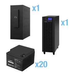 UPS Trifásico de 20 kVA/18 kW, Topología Online Doble Conversión, Voltaje de 208/220 Vca de L-L, Respaldo de 5 Minutos al 100% de Carga, Incluye Módulo y Banco de Baterías
