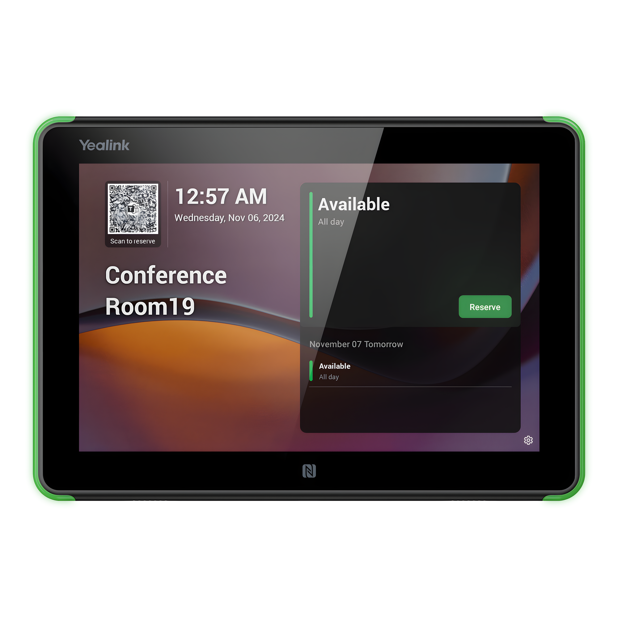 Panel Touch Para Programación De Salas De Reuniones Todo En Uno Con Indicadores LED Laterales Moderno y Ultrafino
