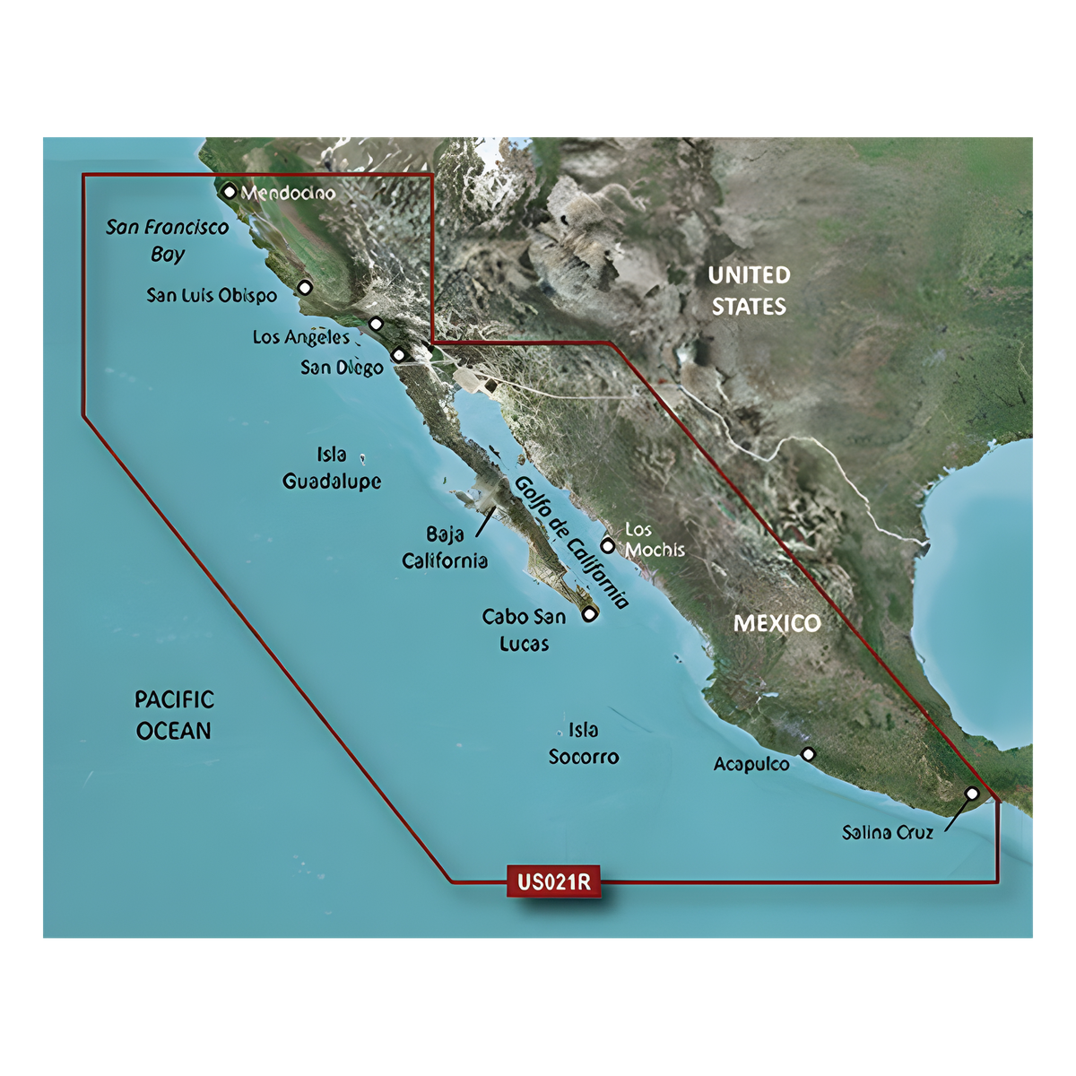 Mapa HXUS021R California - México.