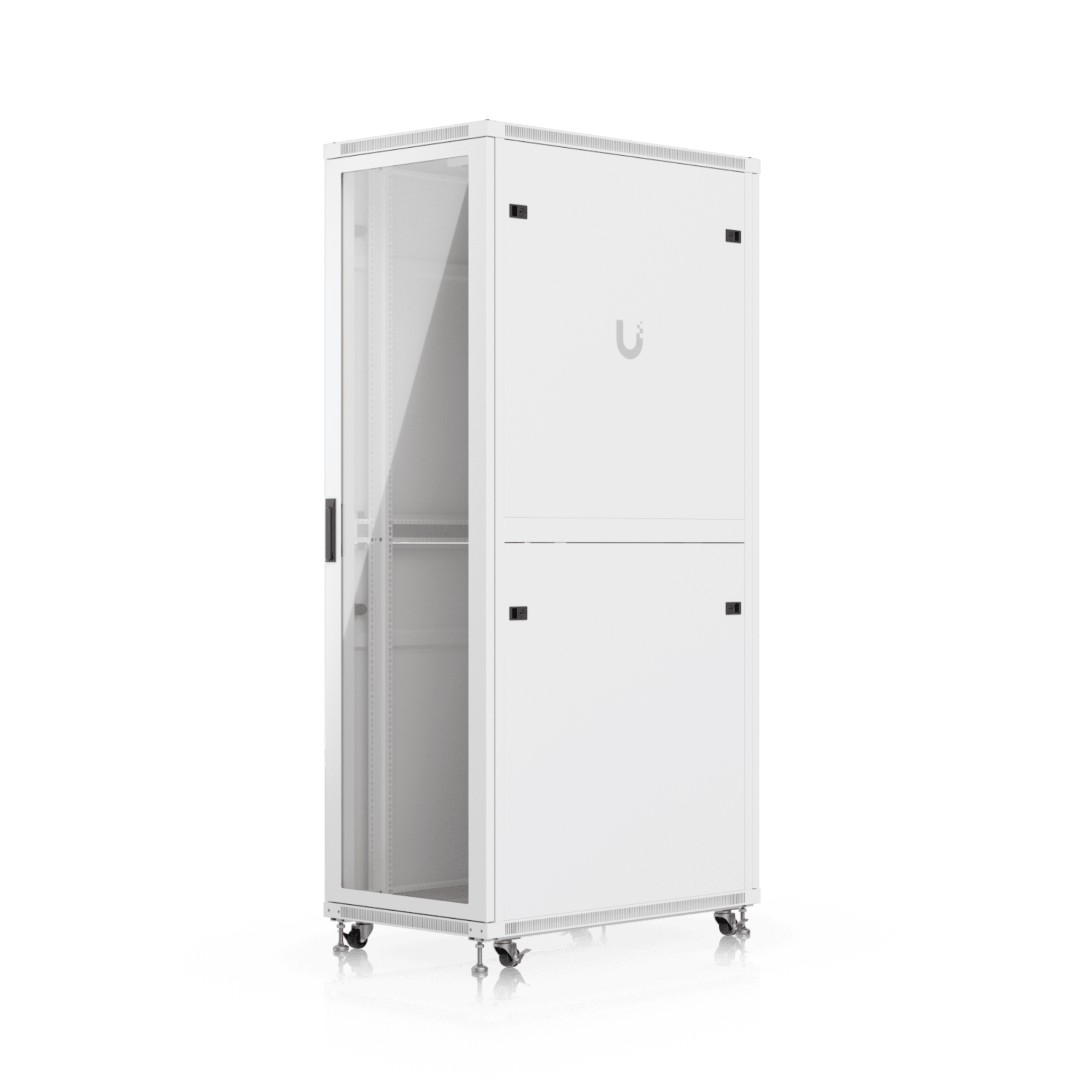 UACC Rack Cabinet 42U (600 × 1000 mm) – Gabinete de Piso Totalmente Ensamblado con Ventiladores Integrados, Paneles Removibles, Ruedas con Seguro y Puerta Frontal de Vidrio Templado