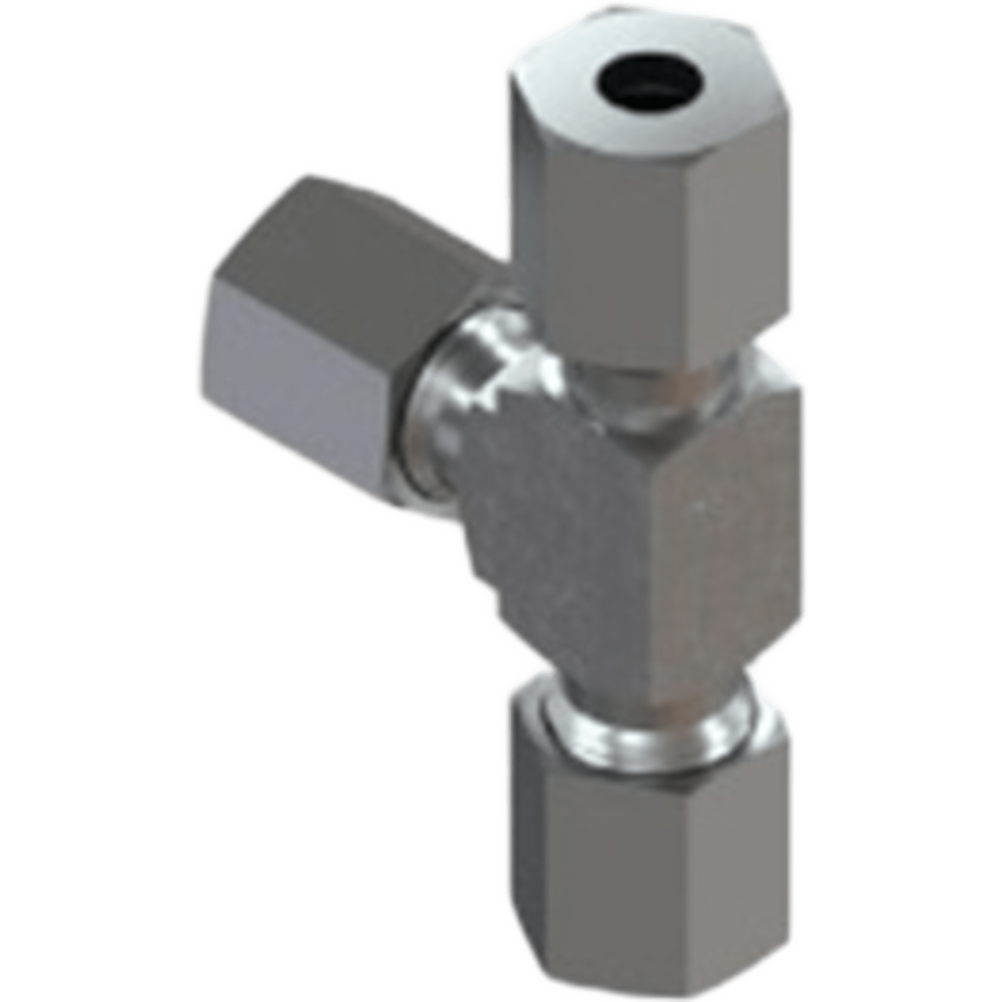 Tee Ramal Racor Hidráulico DIN / Serie EO Light / Conexión Tubo a Giratorio / Cono 24° / 3 Vías / Rosca M12 x 1.5 / Tubo 6 mm / Presión 500 bar (7250 psi) / Acero / O-Ring NBR / -40°C a +300°C