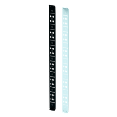 Organizador Vertical para Amarre de Cables / Acero Dulce / 2068 x 122 x 19 mm (81.4 x 4.8 x 0.75 in) / Negro Intenso RAL 9005 / Montaje sin Herramientas / Compatible con Accesorios de Gestión