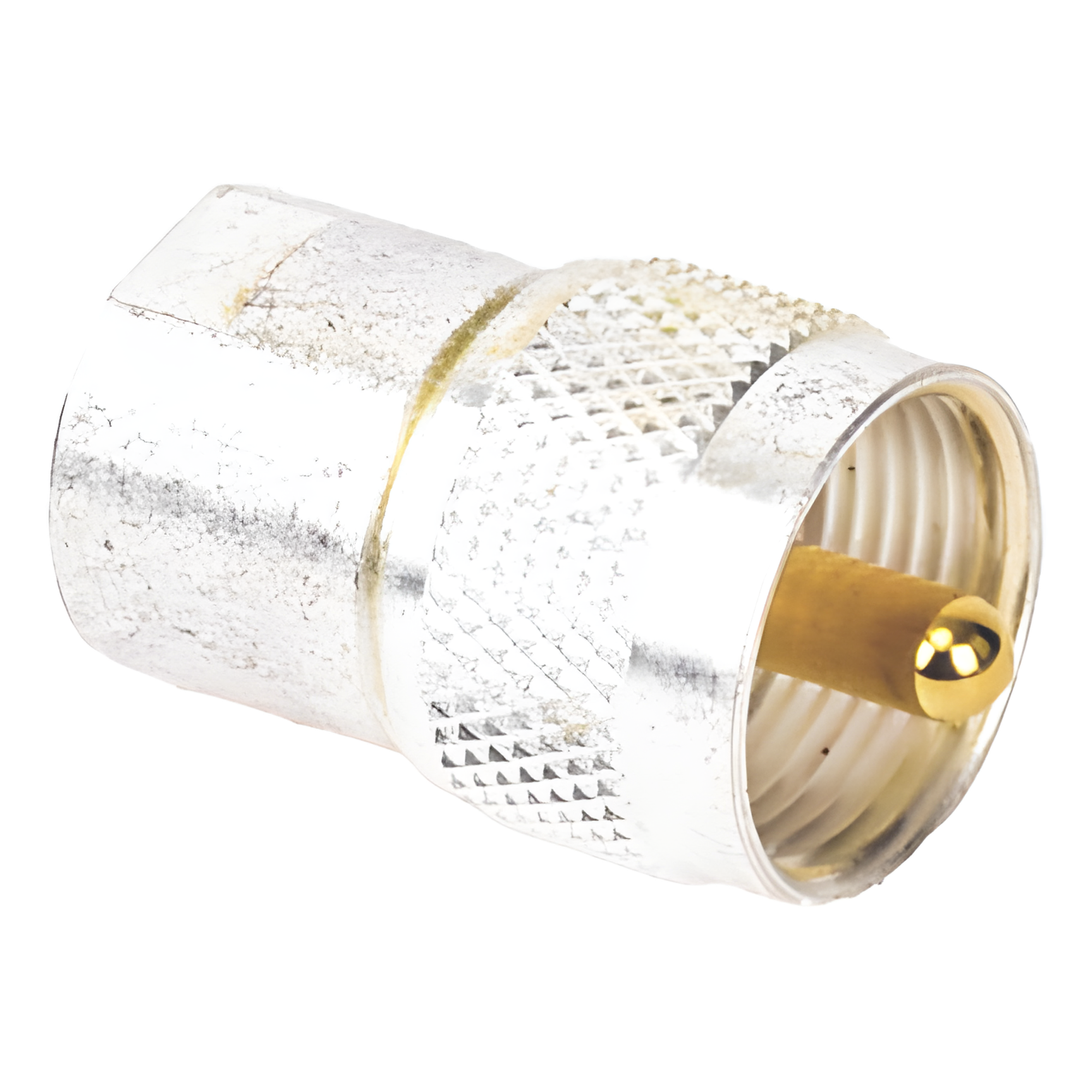 Adaptador UNIDAPT Hembra a UHF Macho (PL-259). Plata / Oro / Teflón.