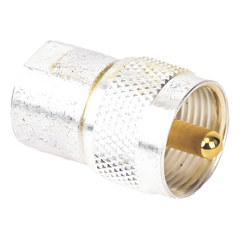 Adaptador UNIDAPT Hembra a UHF Macho (PL-259). Plata / Oro / Teflón.