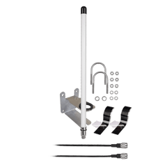 Antena LoRa Omnidireccional para Exterior / 6 dBi / 863-928 MHz / Dipolo Colineal / IP67 / Protección DC Ground / Resistencia al Viento 240 km/h (150 mph) / Cable LMR195 1 m (3.28 ft)