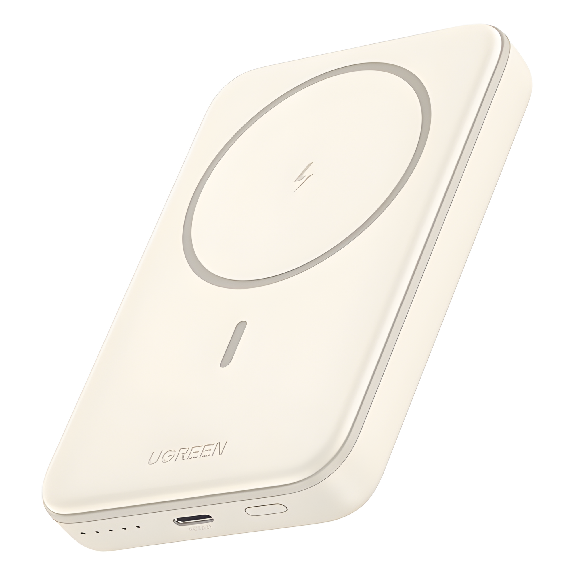 Power Bank MagSafe de 10000mAh | 20W | Carga Inalámbrica y por Cable USB-C | Sistema de Protección Inteligente | Tecnología de Carga Rápida | Ultra Delgado | Ultra ligero | Compatible con iPhone 15/14/13/12 | Color Beige.