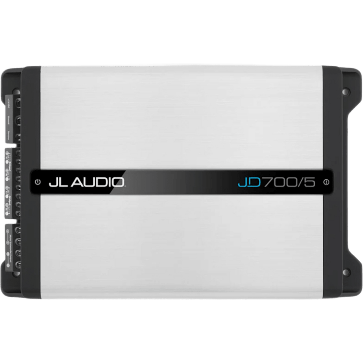Amplificador de Sistema para Coche / 5 Canales / 700 W / Clase D / 4 x 75 W RMS + 1 x 180 W RMS a 4 &Omega; / 4 x 100 W RMS + 1 x 300 W RMS a 2 &Omega; / Filtros Paso Alto, Paso Bajo y Paso de Banda / Refuerzo de Graves / Control de Nivel Remoto Opcional