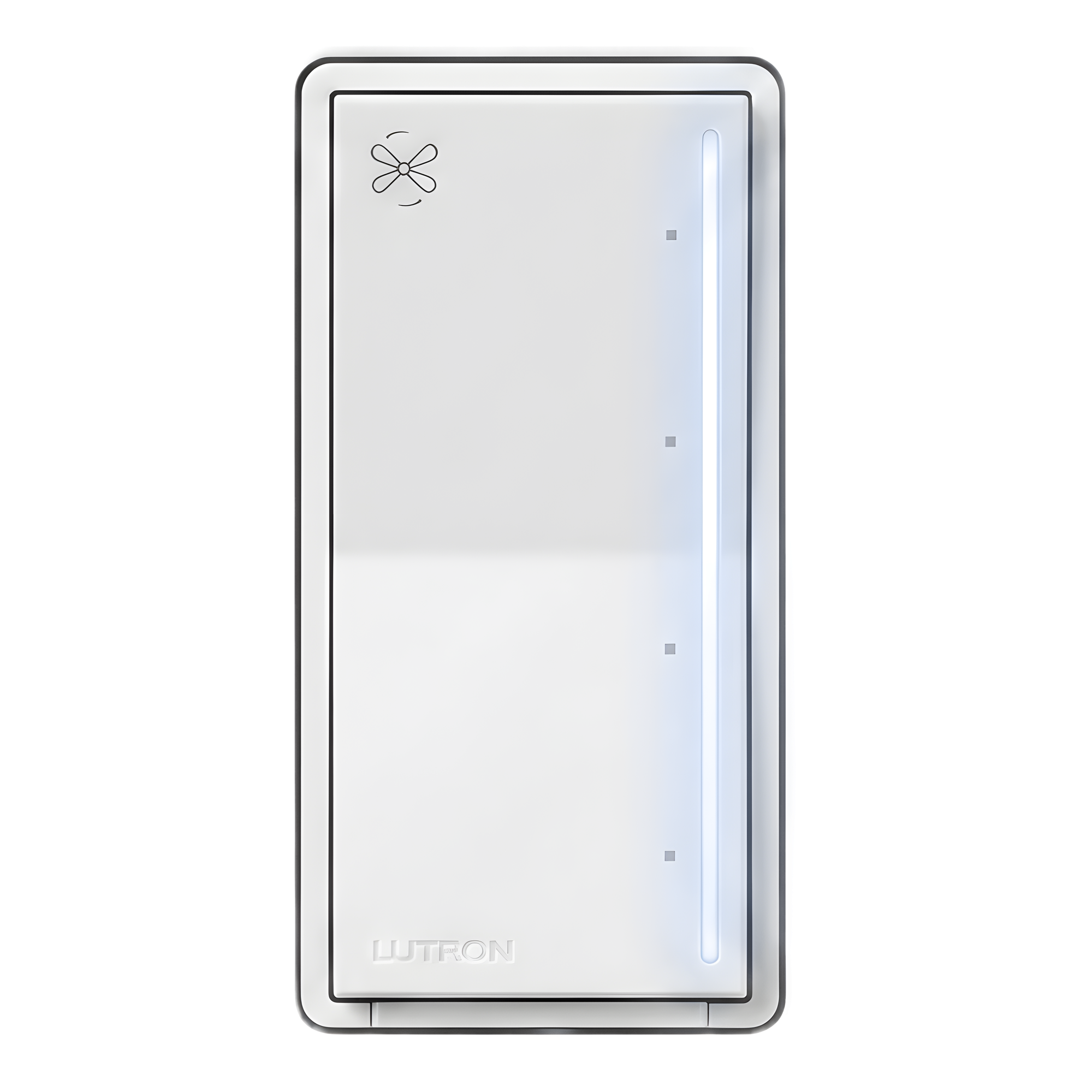 Control de ventilador de techo táctil de 4 velocidades para un ventilador tipo paleta AC, con barra luminosa, sistema RadioRA 3