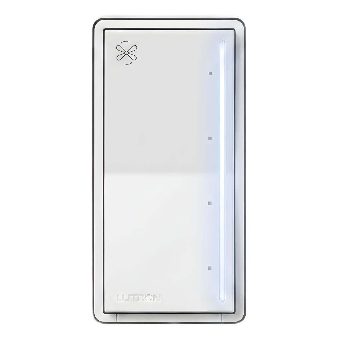 Control de ventilador de techo táctil de 4 velocidades para un ventilador tipo paleta AC, con barra luminosa, sistema RadioRA 3