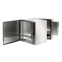 Gabinete de Pared ProTek / Bisagra Doble / AC Tipo 4 4X 12 / Acero Inoxidable 304 / 12U / 621 mm (24.4 in) Alto x 600 mm (23.6 in) Ancho x 789 mm (31.1 in) Fondo / Cepillado #3 / Montaje en Rack 19 pulgadas