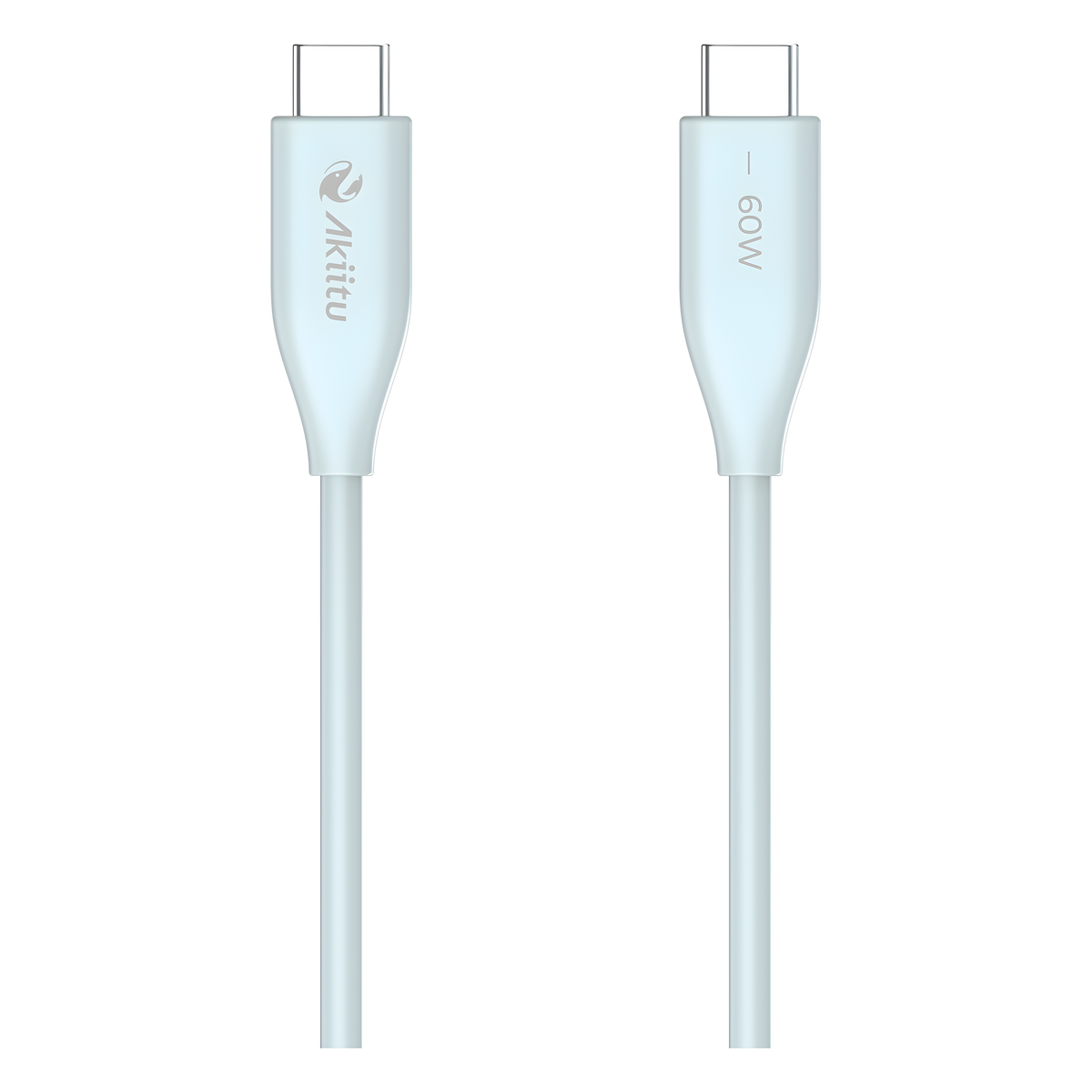 Cable de Carga USB-C a C / 1 Metro (3.28 Pies) / Tecnología GaN (Nitruro de Galio / Fast-Charging / Potencia 60W / Velocidad Transferencia 480 Mbps / Material Silicona No Tóxica / Conector Aluminio Anodizado