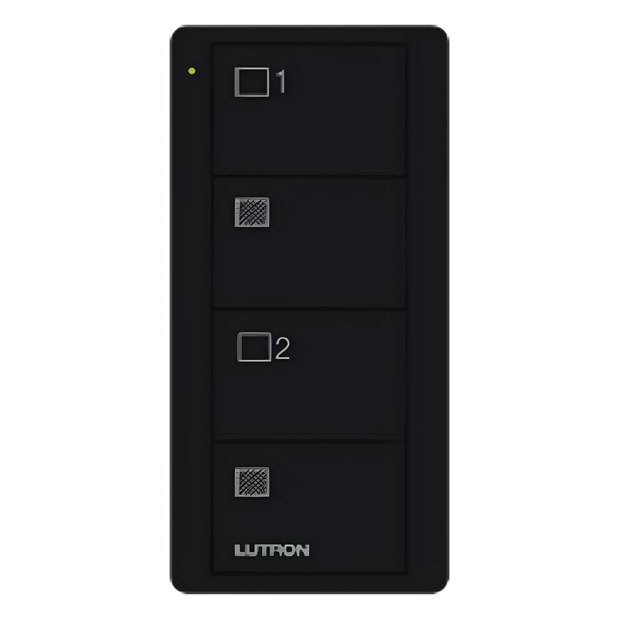 Control remoto inalámbrico Pico de 4 botones para dos grupos de persianas o cortinas, color negro brillante, compatible con Caseta Wireless, RA2 Select y RadioRA 2 y 3